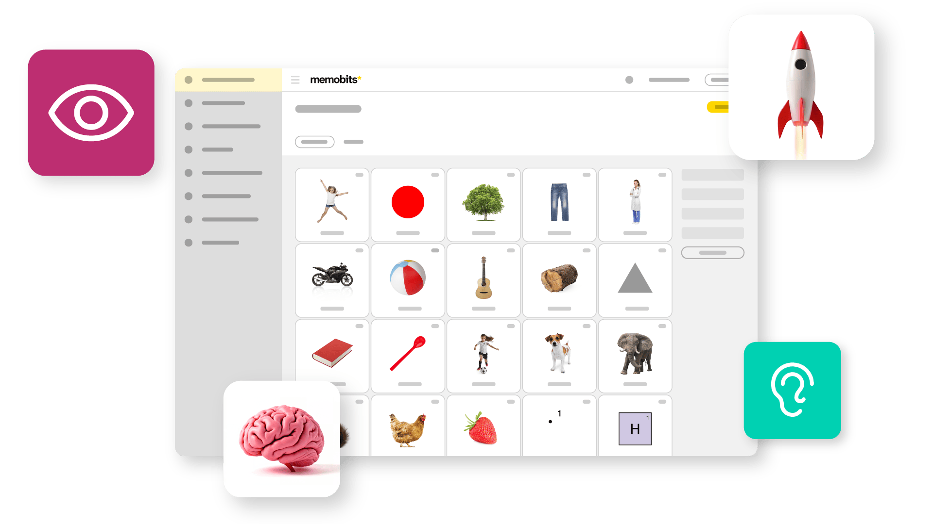 Pantallas de memobits creación de flashcards multisensoriales